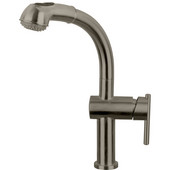  Waterhaus lead free, solid stainless steel single-hole faucet with pull out spray head, Brushed Stainless Steel Finish, 5-1/4''W x 14-3/8''D x 14-1/16''H