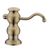  Soap/ Lotion Dispenser, Antique Brass, 4''D x 2-3/4''H