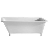  Bathhaus Collection Rectangular Angled Back Footed Bathtub w/ Chrome Pop-Up Waste and End Drain in White, 67'' W x 31-1/2'' D x 27-7/8'' H