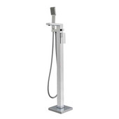 , Freestanding Single Lever Tub Filler With Hand Held Shower and Integrated Diverter Valve, 4 1/8''W x 7 7/8''D x 34''H