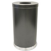  Single Opening Waste Receptacle with Flat Top, Plastic Liner, Granite Finish (Silver Vein), 35 gal., 18'' Dia. x 33''H