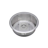  Single-Bowl Stainless Steel Kitchen Sink DuraSatin Finish, Includes Grid and Strainer, 18-1/4''W x 18-1/4''D x 8''H