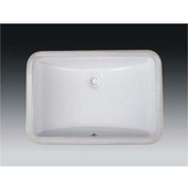  Rectangular Vitreous Ceramic Lavatory Single-Bowl Undermount White, 21''W x 14-1/2''D x H