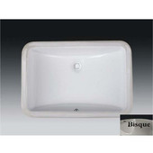  Rectangular Vitreous Ceramic Lavatory Single-Bowl Undermount Bisque, 21''W x 14-1/2''D x H