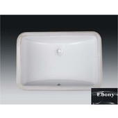  Rectangular Vitreous Ceramic Lavatory Single-Bowl Undermount Ebony, 21''W x 14-1/2''D x H