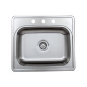  25'' Wide Halsted Top-Mount Stainless Steel 3-Hole Single Bowl Kitchen Sink