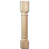  Maple Reeded Bar Post in Multiple Finishes, 5''W x 5''D x 42''H