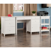  Delta 3-Piece Home Office Desk Set, White, 89'' W x 20'' D x 30-3/4'' H