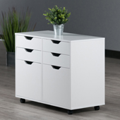  Mobile 2-Section Cabinet, 4 Drawers with 2 Lower Cabinets, in White, 32-1/8'' W x 16'' D x 26-5/16'' H
