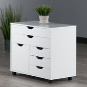 Halifax Wide Storage Cabinet, 3-Small and 2-Wide Drawers, White, 30-3/4'' W x 16'' D x 26-1/4'' H