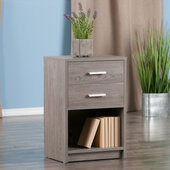 Molina Accent Table, Nightstand, Ash Gray, 15-3/4'' W x 11-3/4'' D x 23-5/8'' H