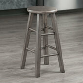  Ivy Square Leg Counter Stool, Rustic Oyster Gray, 13-3/8'' W x 13-3/8'' D x 24-1/8'' H