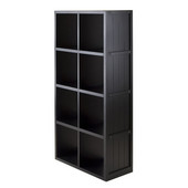  Shelf 4 x 2 Slots Wainscoting Panel in Black