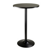  WS-20123, Pub Table Round MDF Top with Leg And Base, Black, 23.66'' W x 23.66'' D x 39.76'' H