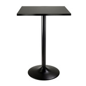  WS-20522, Pub Table Square MDF Top with Black Leg and Base, Black, 23.7'' W x 23.7'' D x 35'' H