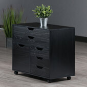  Halifax Wide Storage Cabinet, 3-Small and 2-Wide Drawers, Black, 30-3/4'' W x 16'' D x 26-1/4'' H