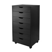 Halifax Cabinet for Closet / Office, 7 Drawers, Black in Black
