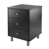  Daniel Accent Table with 3 Drawers in Black, 15-3/4''W x 16-5/8''D x 22''H