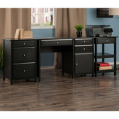  Delta 3-Piece Home Office Desk Set, Black, 89'' W x 20'' D x 30-3/4'' H