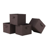  Capri Set of 4 Foldable Chocolate Fabric Baskets