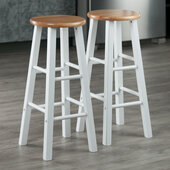  Element 2-Piece Bar Stool Set, Natural and White, 13-5/8'' W x 13-5/8'' D x 29'' H