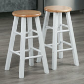  Element 2-Piece Counter Stool Set, Natural and White, 13-3/8'' W x 13-3/8'' D x 23-7/8'' H