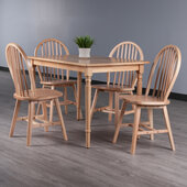  Ravenna 5-Piece Dining Table with Windsor Chairs, Natural, 47-1/4'' W x 29-1/2'' D x 30-1/8'' H