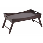  Benito Bed Tray with Curved Top, Foldable Legs, Dark Espresso, 24-3/8''W x 15''D x 10-3/16''H