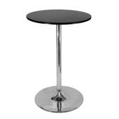  Pub Table, 28'' Round Black with Chrome Leg