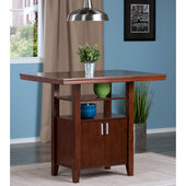  Albany Rectangle High Table with Cabinet, Walnut, 41-3/4'' W x 29-7/8'' D x 35-7/8'' H