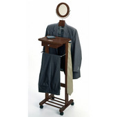  Valet Stand in Classic Walnut Finish with Tilting Mirror and Drawer 19.84''W x 15.45''D x 56.24''H