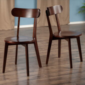  Pauline 2-Piece H-Leg Chair Set, Walnut, 17-1/4'' W x 16-3/8'' D x 31-3/8'' H