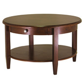  Concord Round Coffee Table with Drawer and Shelf