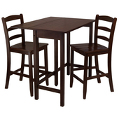  Lynnwood 3-Pc. Set, Includes Drop Leaf High Table and 2 Counter Ladder Back Stools