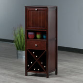  Brooke Jelly 4-Section Cupboard, 1-Drawer, Wine Storage, Walnut, 17-3/8'' W x 15-3/4'' D x 47-1/2'' H