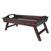  Sedona Bed Tray Curved Side, Foldable Legs, Large Handle, Walnut, 23-5/8''W x 14-5/16''D x 11''H