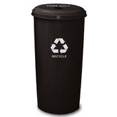  Geo Cube Recycling Receptacle, 4'' Round Opening, 20 gallon, 16'' W x 16'' D x 30'' H, Black