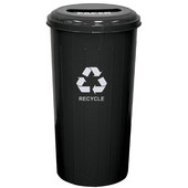  Geo Cube Recycling Receptacle, 8'' Slot Opening, 20 gallon, 16'' W x 16'' D x 30'' H, Black