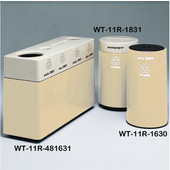  #WT-11R-481631-DC39, Fiberglass Combinations Recycling Container,48Inwx 16Indx 31Inh, Made To Order, White Honey