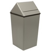  Swing Top Receptacle Trash Can, Large, 39in H, 36 gal, Slate