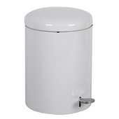  Step-On Trash Can, White, 4 Gallon