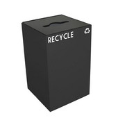  24 Gallon Geocube Indoor Recycling Container, Combo Round & Slot Opening with 2 Recycle Decals, 15''W x 15''D x 24''H, Charcoal