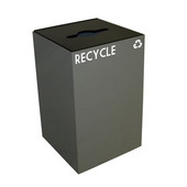  24 Gallon Geocube Indoor Recycling Container, Combo Round & Slot Opening with 2 Recycle Decals, 15''W x 15''D x 24''H, Slate