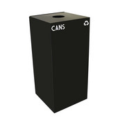  32 Gallon Geocube Indoor Recycling Container, Round Opening with Cans & Bottles Decals, 15''W x 15''D x 32''H, Charcoal