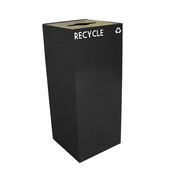  36 Gallon Geocube Indoor Recycling Container, Combo Round & Slot Opening with 2 Recycle Decals, 15''W x 15''D x 36''H, Charcoal