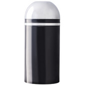  Open Top Black Trash Can with Chrome Trim, 15 gallons