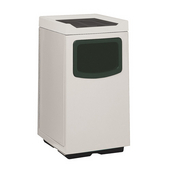  Fiberglass Food Court Receptacle, 24in sq x 44in H, 36 Fallon, Available in Various Colors and Finishes