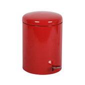  Step-On Trash Can, Red, 4 Gallon